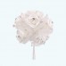 2.5" Diameter Rhinestone Ribbon Flower 6X12 | Ivory